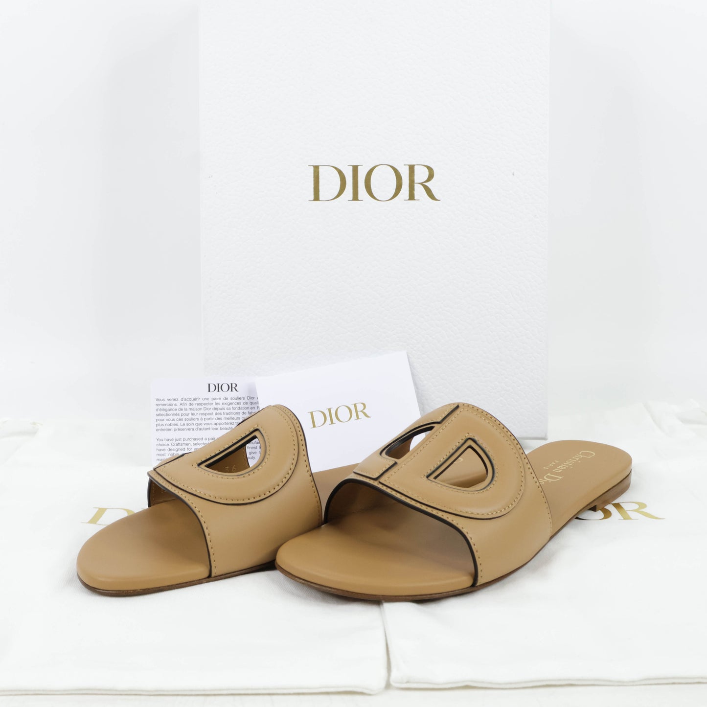 Christian Dior D-Club Sandals Natural 36