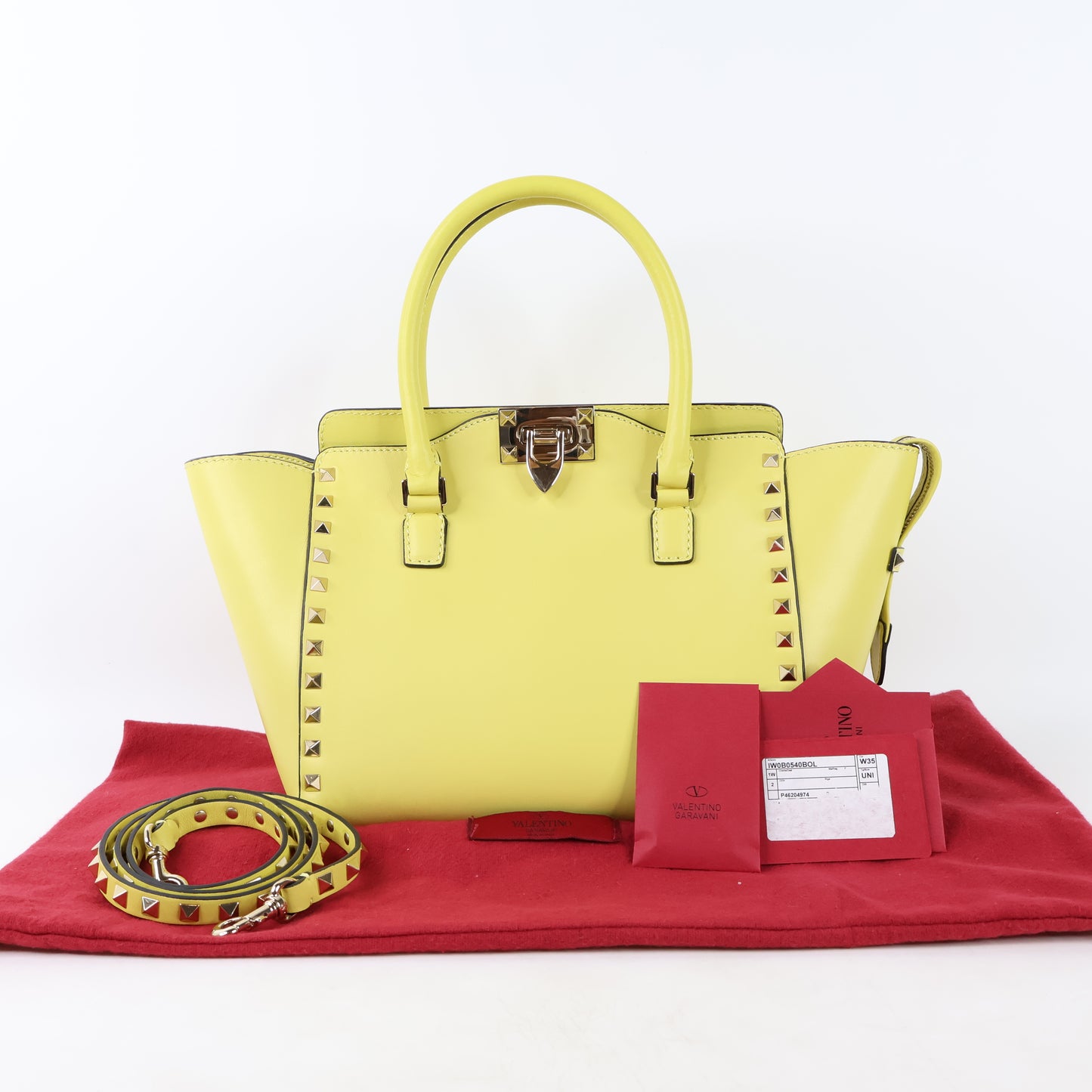 Valentino Rockstud Tote Yellow