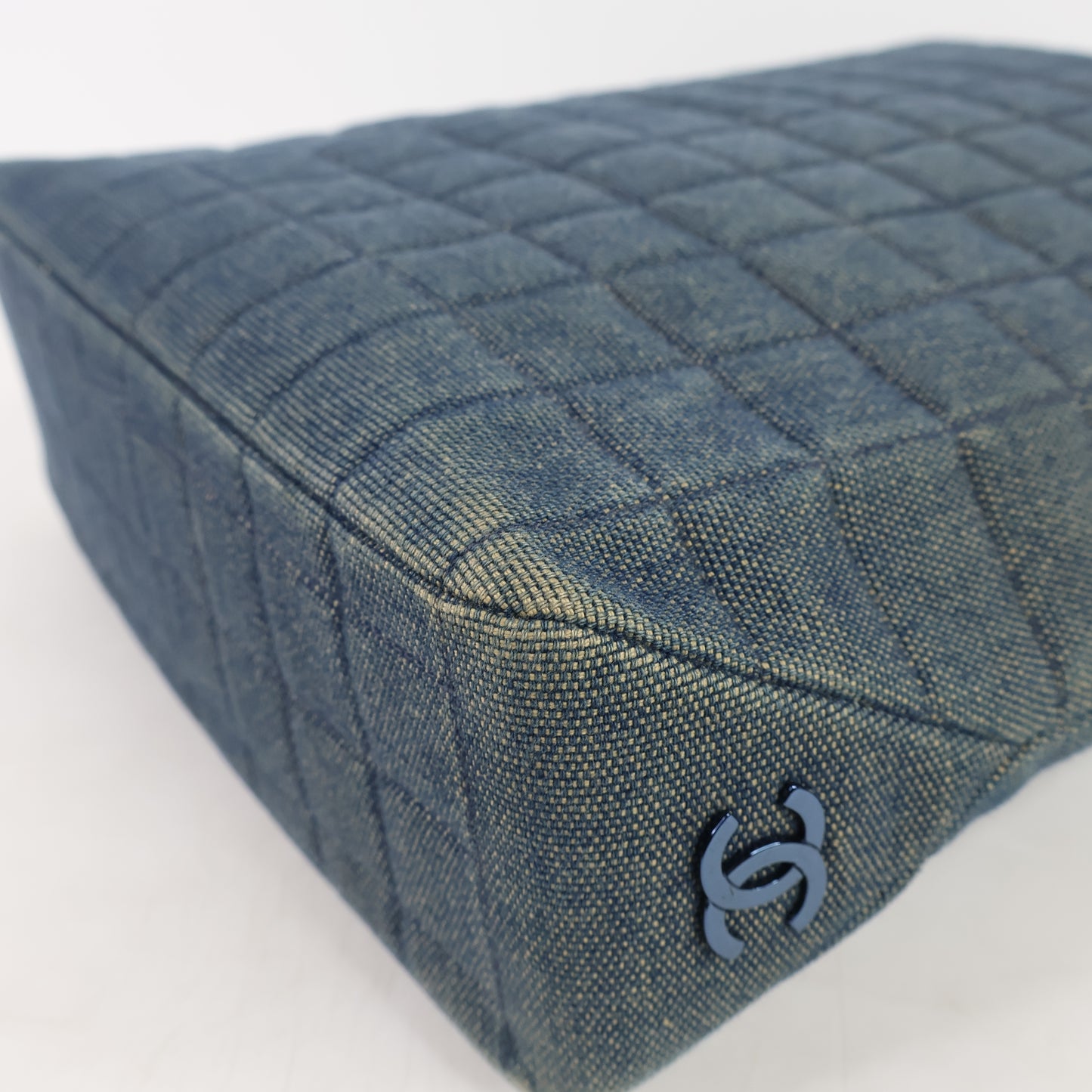 Chanel Tote Denim Blue Chocolate Bar