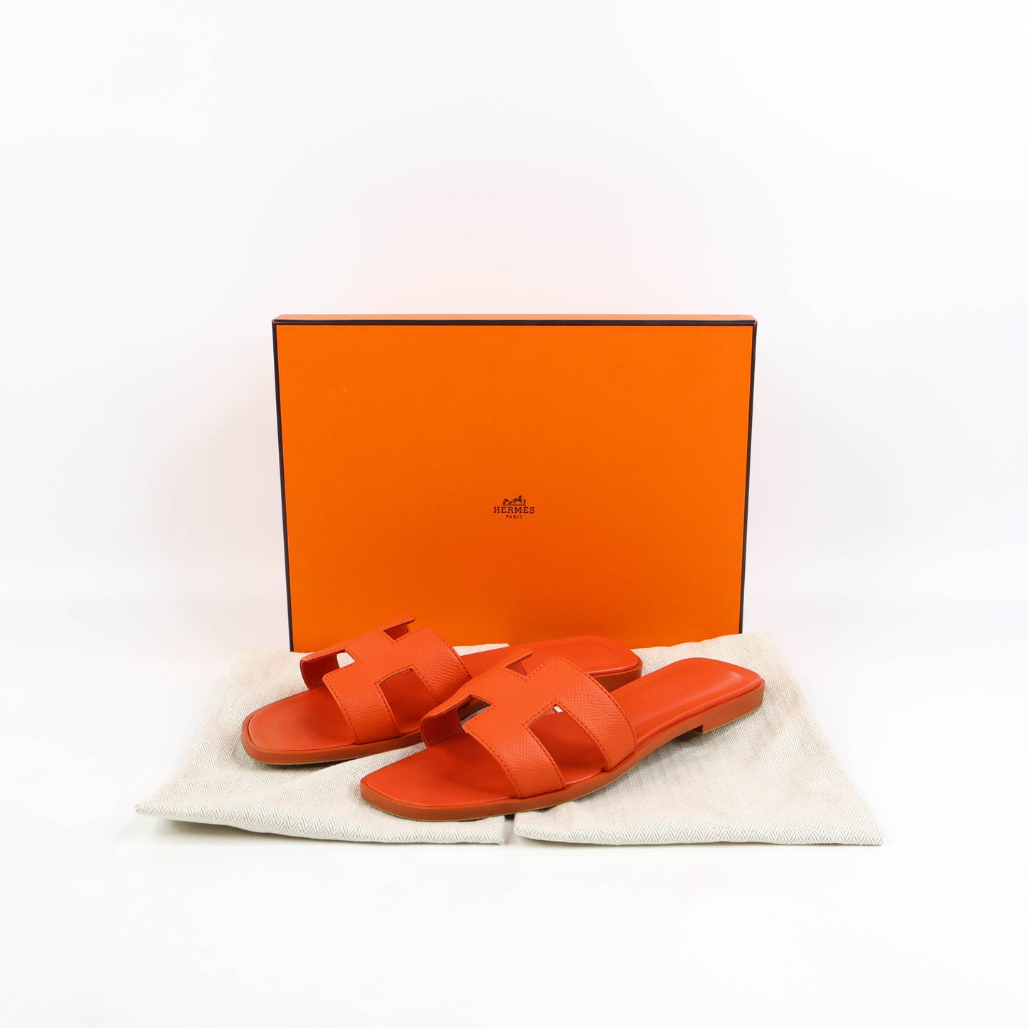 Hermes Oran Sandals Orange Poppy 37