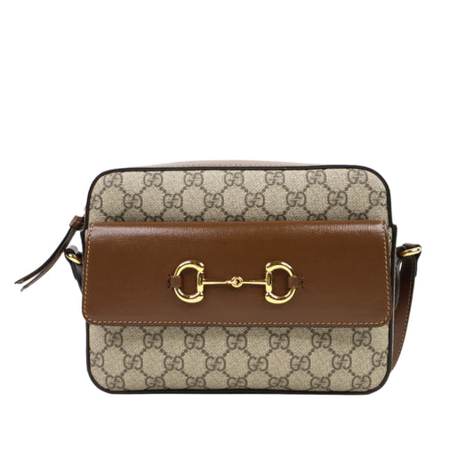 Gucci Horsebit Camera Bag Canvas Brown