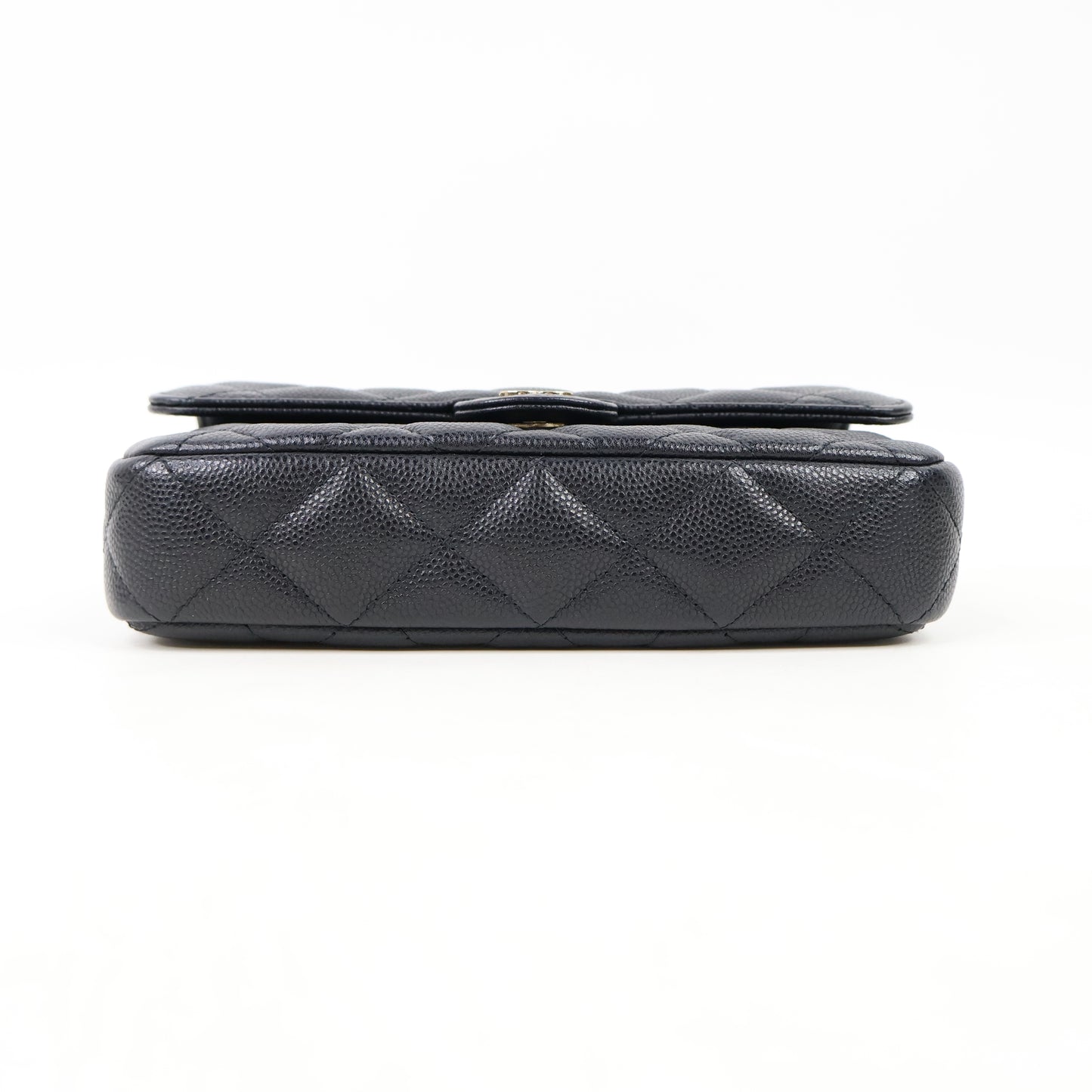 Chanel Flap Phone Holder With Chain Black LGHW