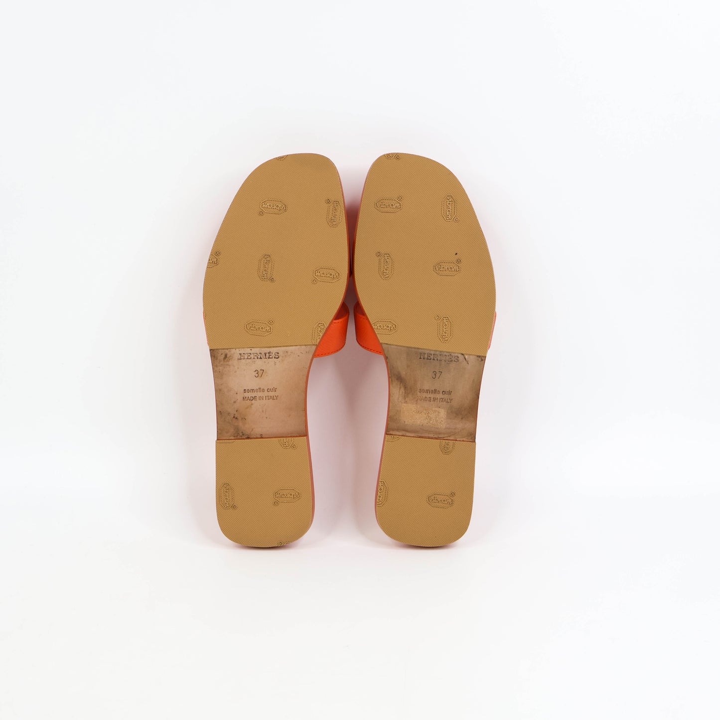 Hermes Oran Sandals Orange Poppy 37