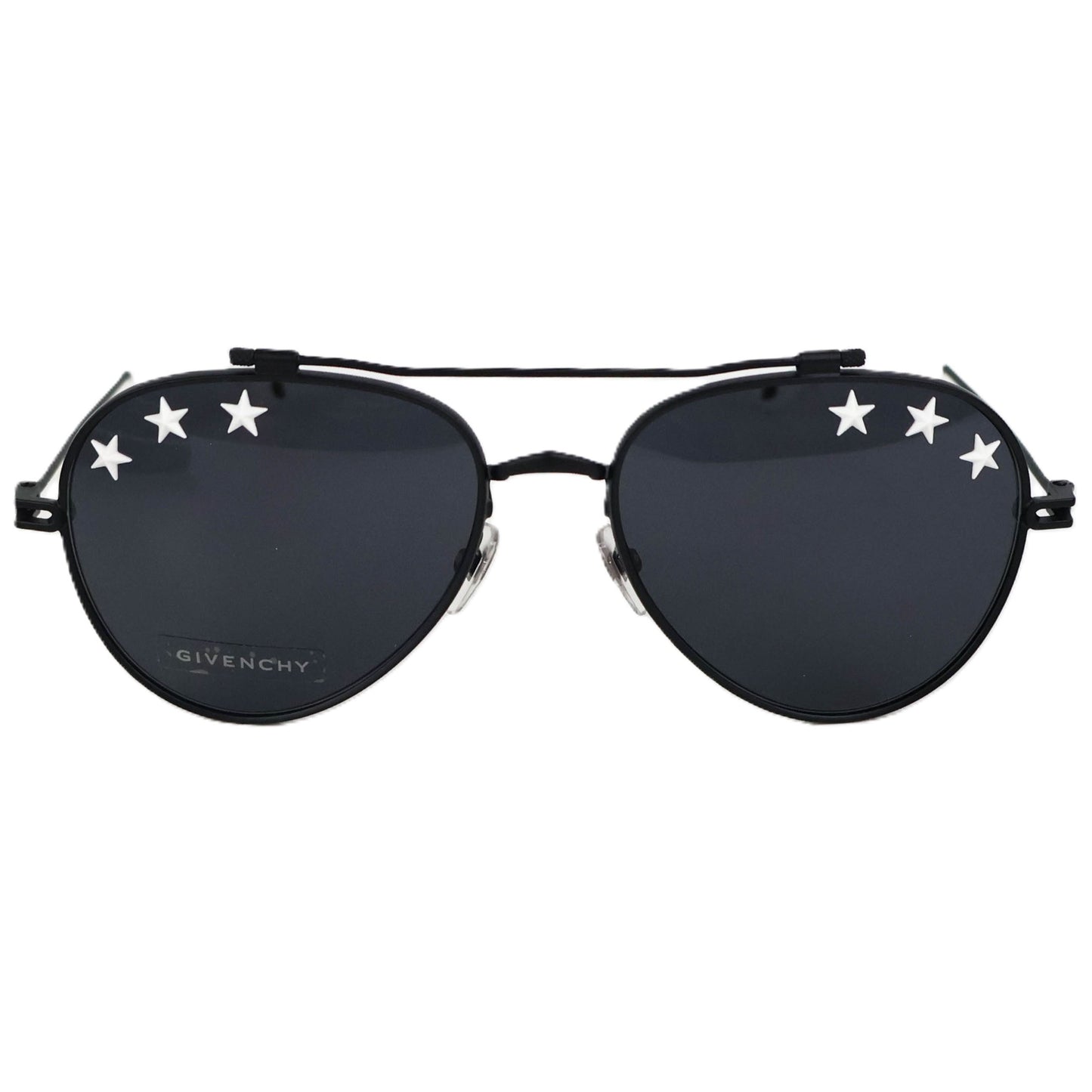 Givenchy White Satr Black Aviator Sunglasses