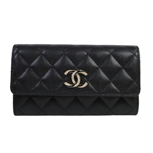 Chanel Medium Wallet Caviar Crystal Black