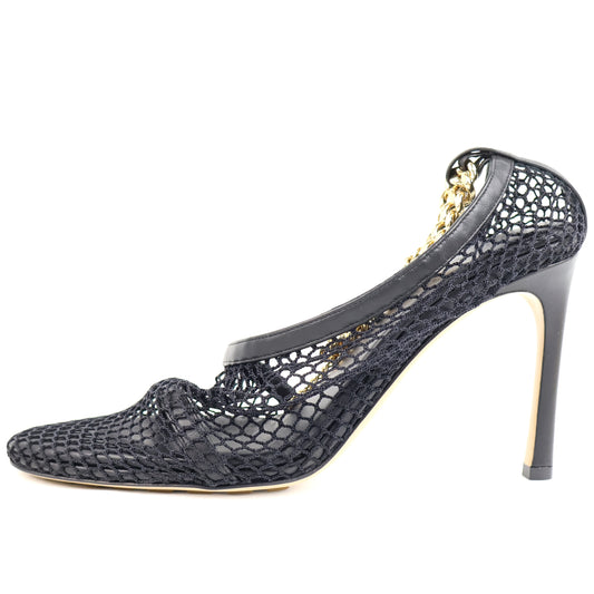 Bottega Veneta Pump Mesh Black Gold Chain 38