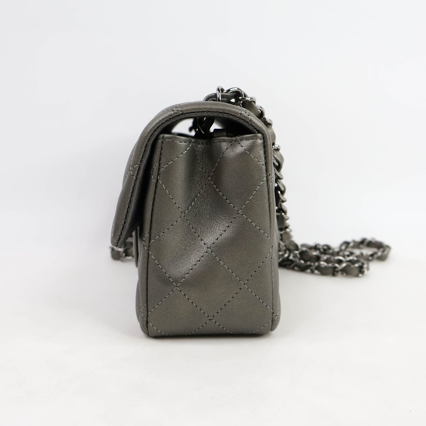 Chanel Classic 8" Grey Lamb