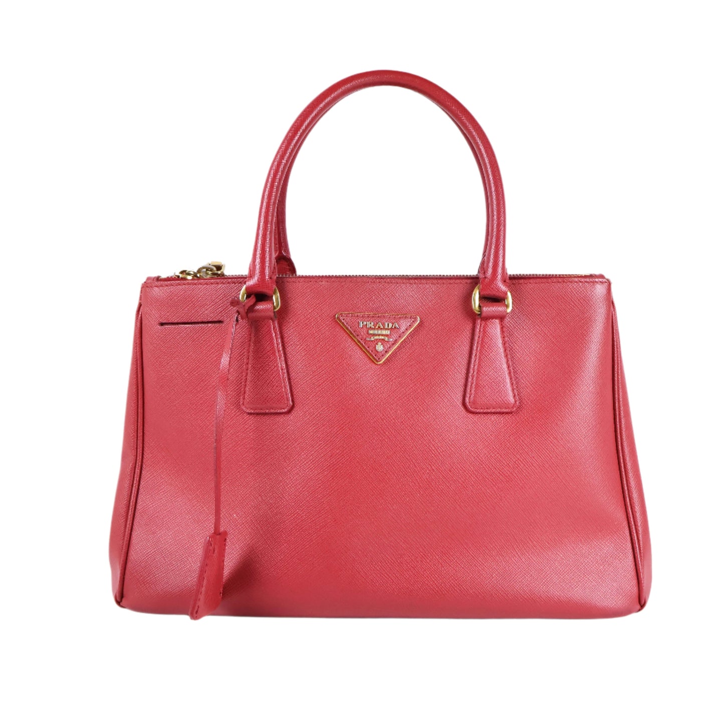 Prada Saffiano 30 Double Zip Tote Fuoco