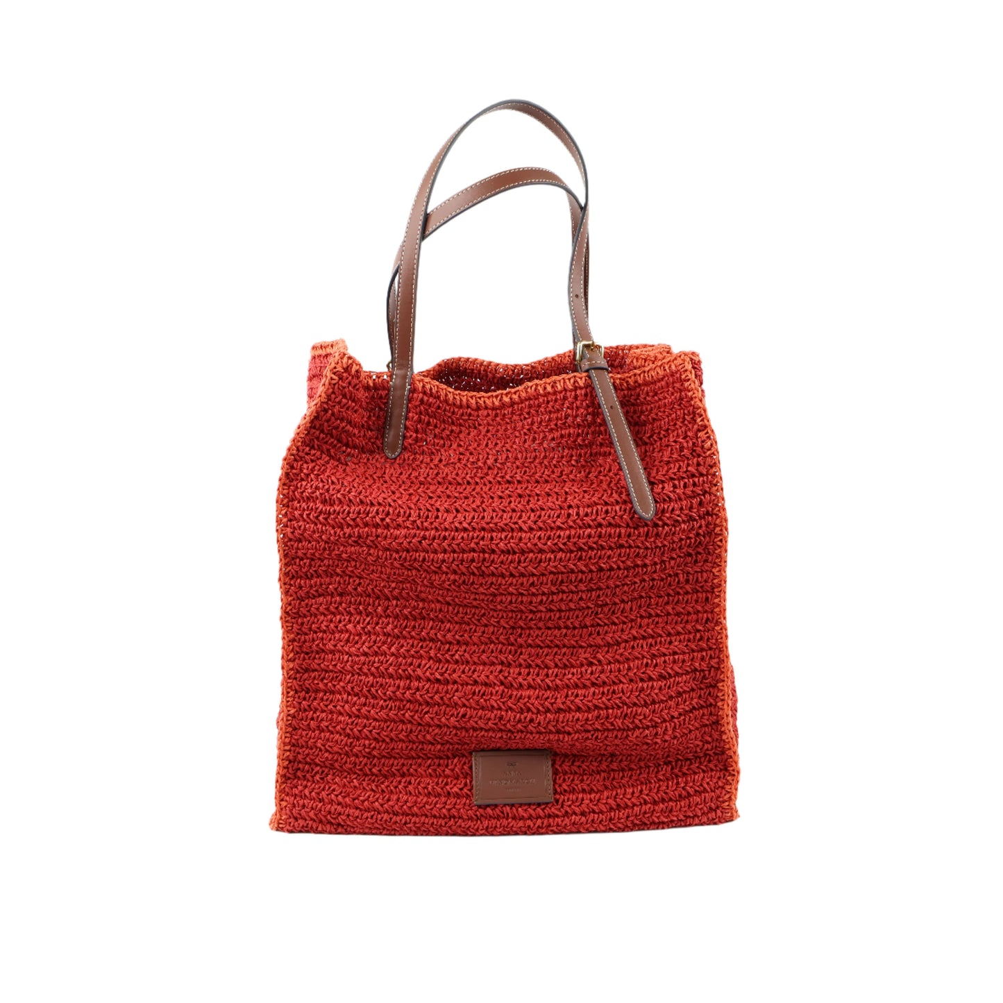 Anya Pringles Raffia Tote Bag