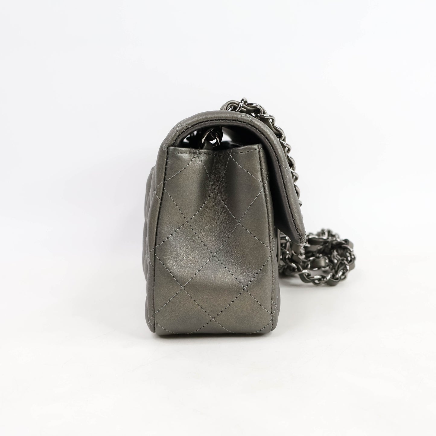 Chanel Classic 8" Grey Lamb