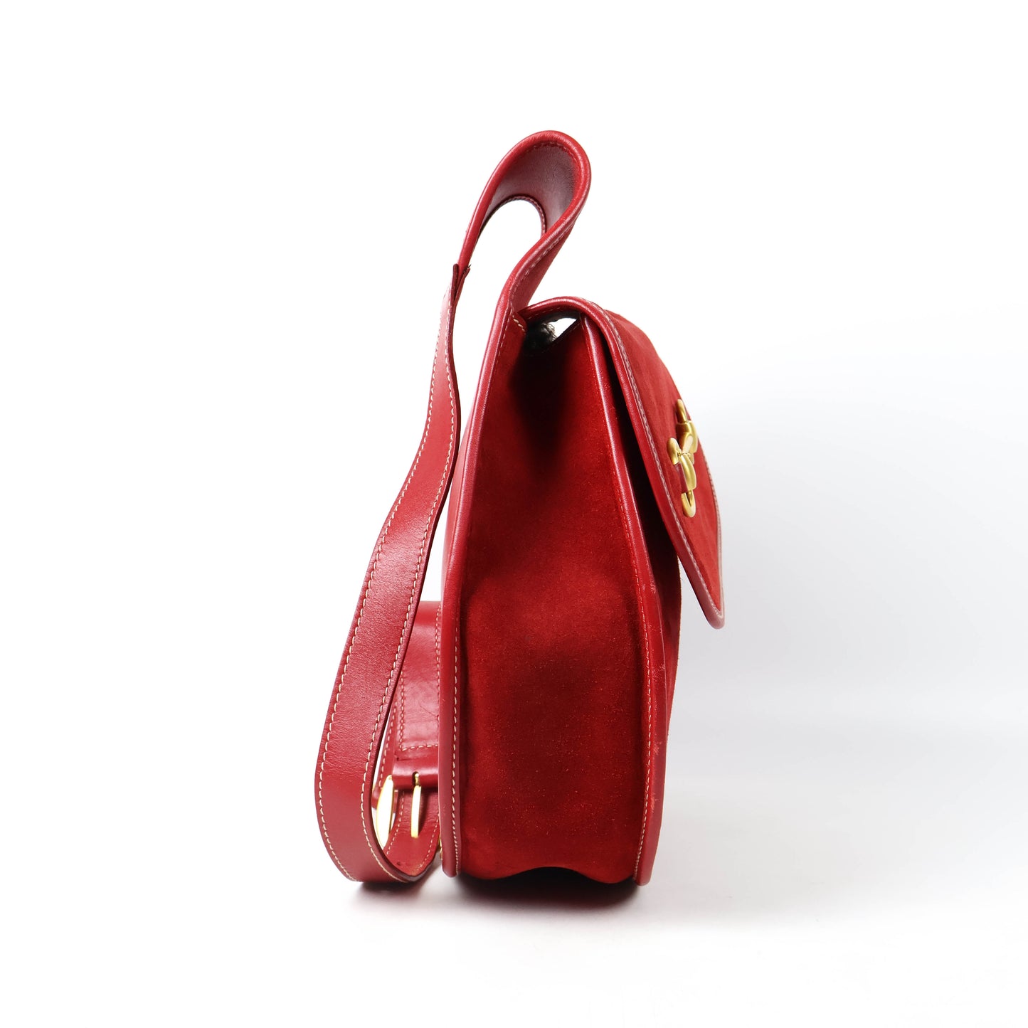 Gucci Sling Bag Horsebit Suede Red Vintage