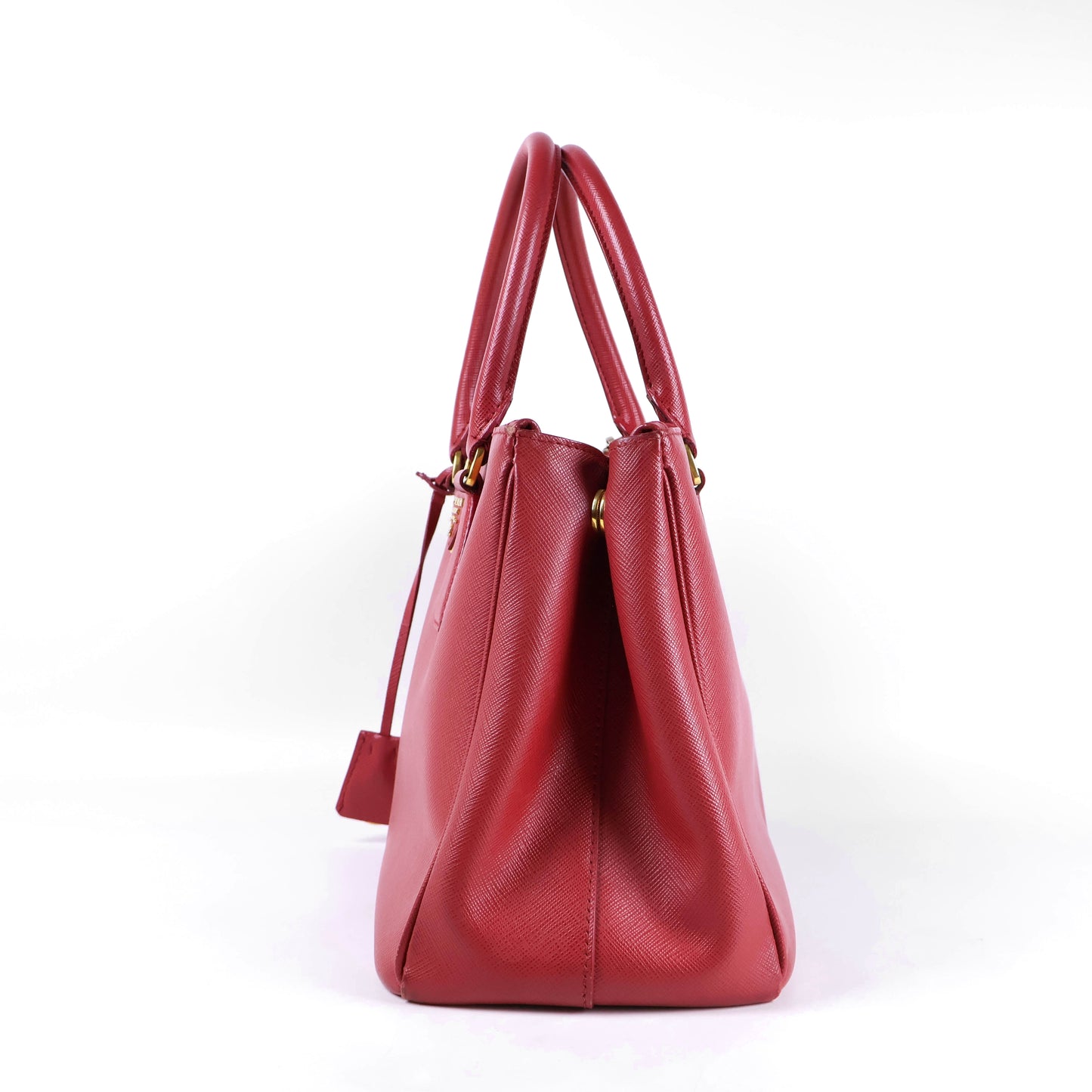 Prada Saffiano 30 Double Zip Tote Fuoco