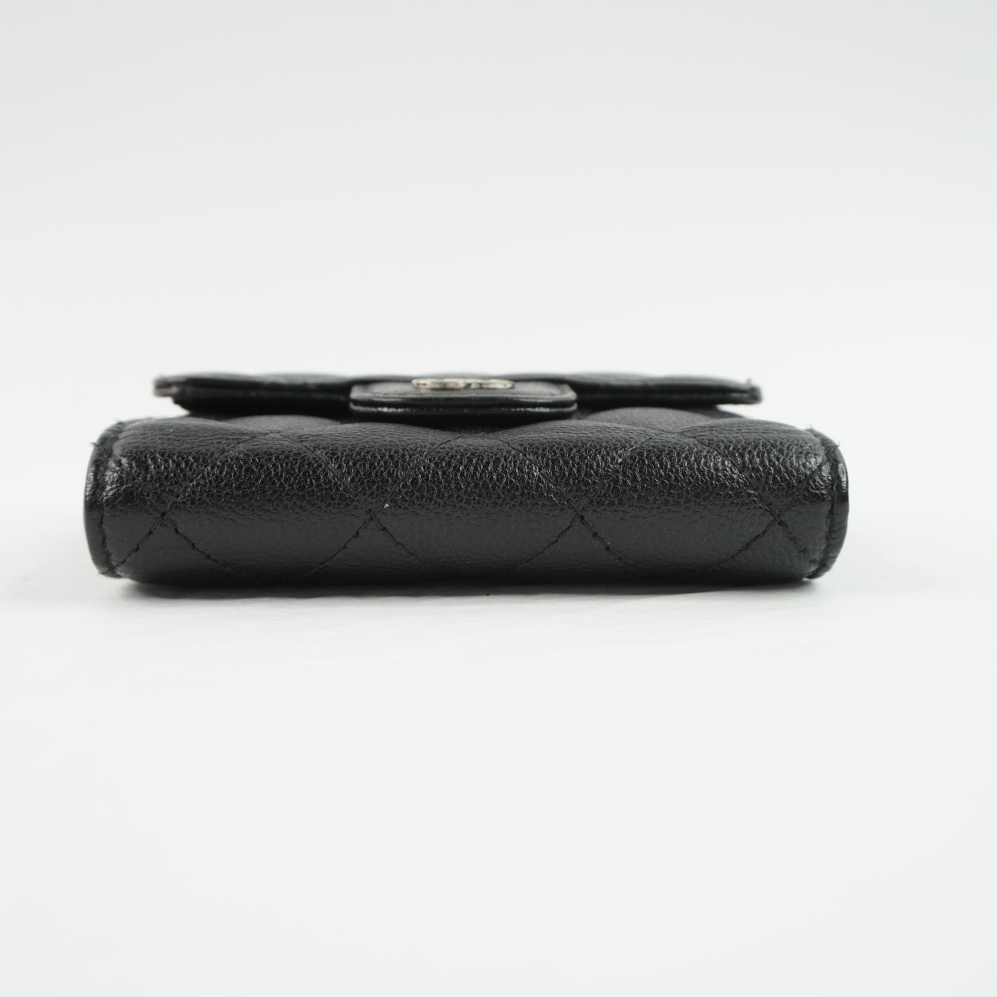 Chanel Compact Wallet Black SHW Caviar