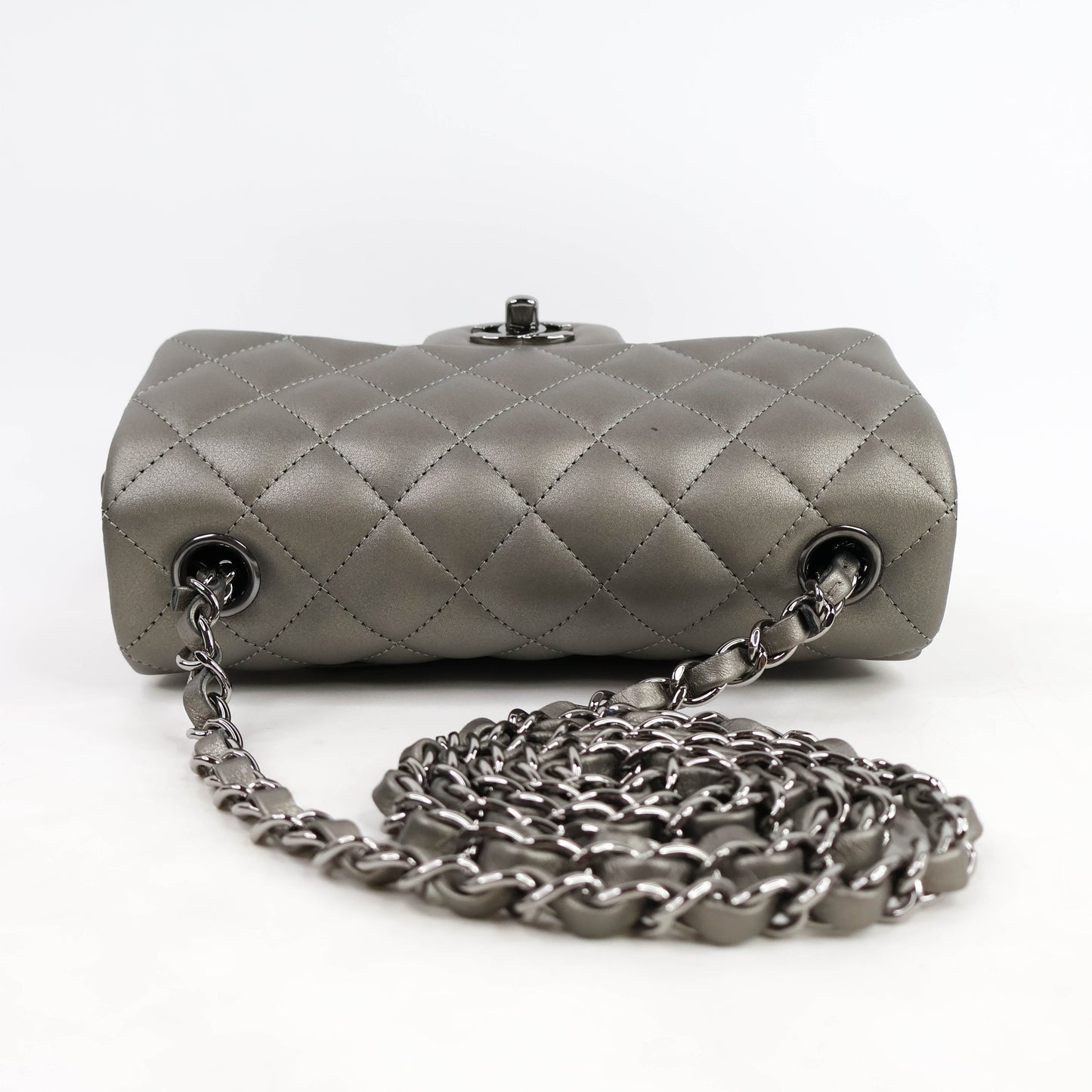 Chanel Classic 8" Grey Lamb