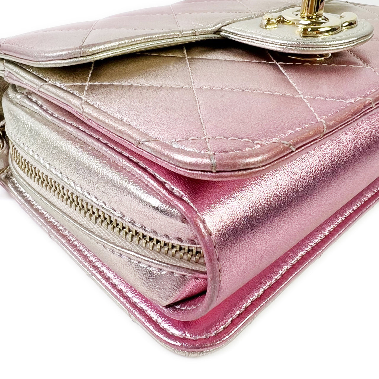 Chanel Flap bag 7" Metallic Pink Ombre Lambskin