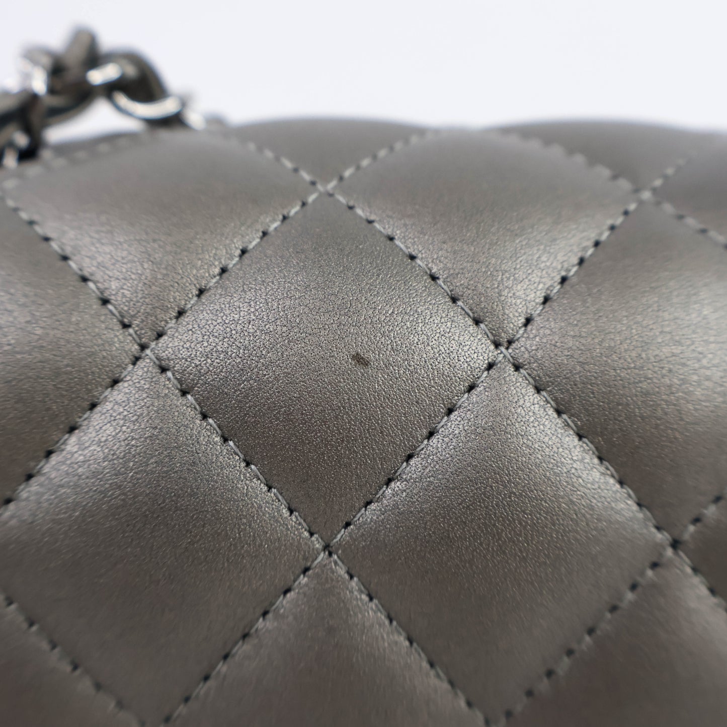 Chanel Classic 8" Grey Lamb