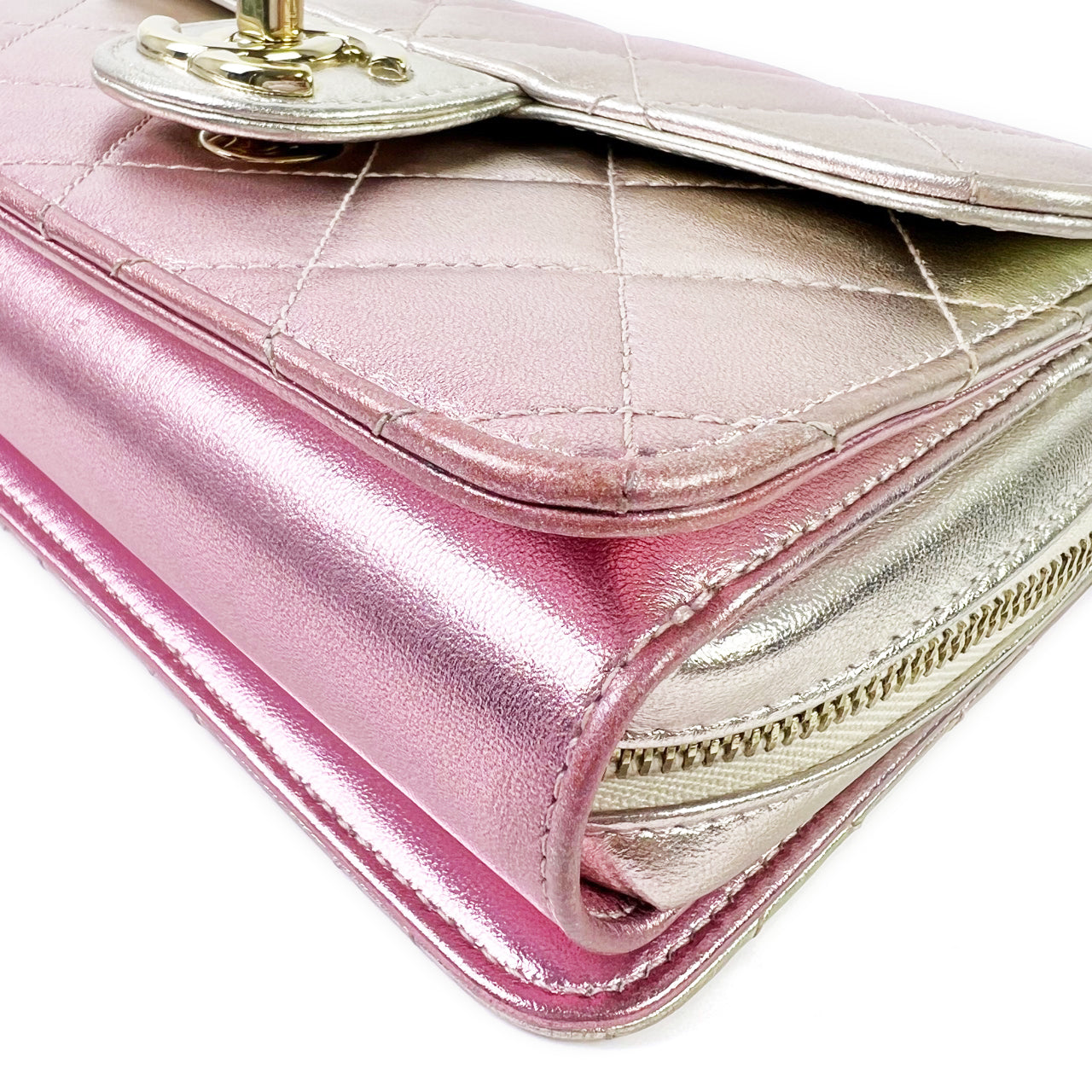 Chanel Flap bag 7" Metallic Pink Ombre Lambskin