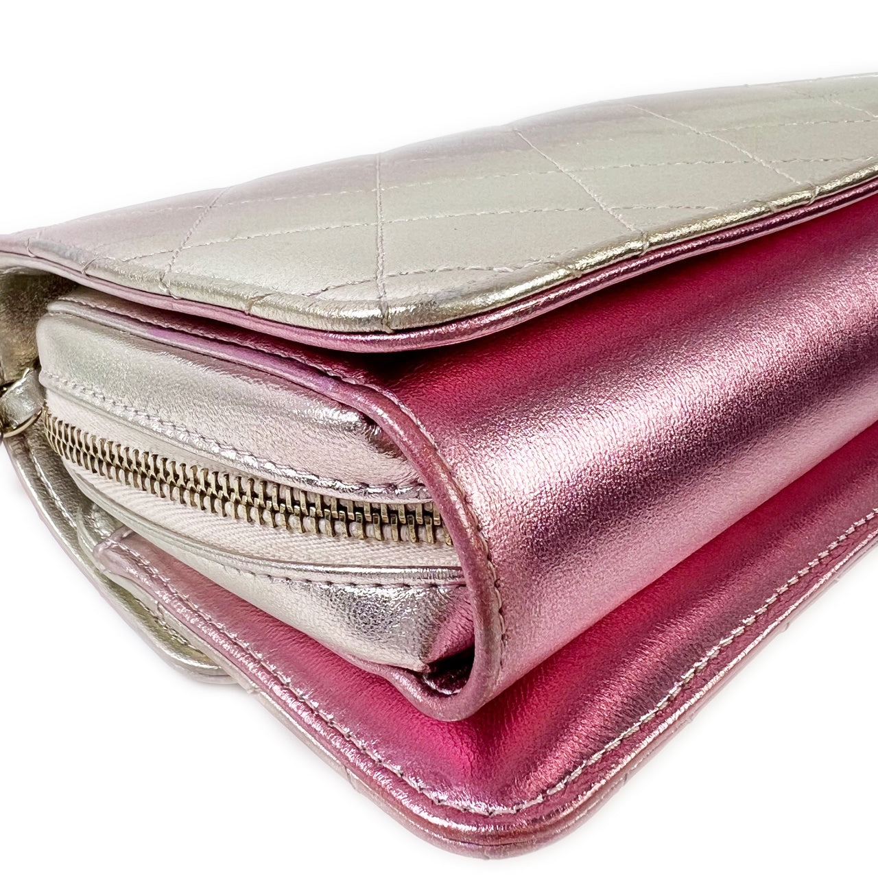 Chanel Flap bag 7" Metallic Pink Ombre Lambskin