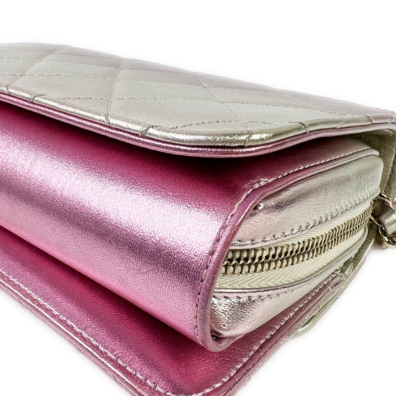 Chanel Flap bag 7" Metallic Pink Ombre Lambskin