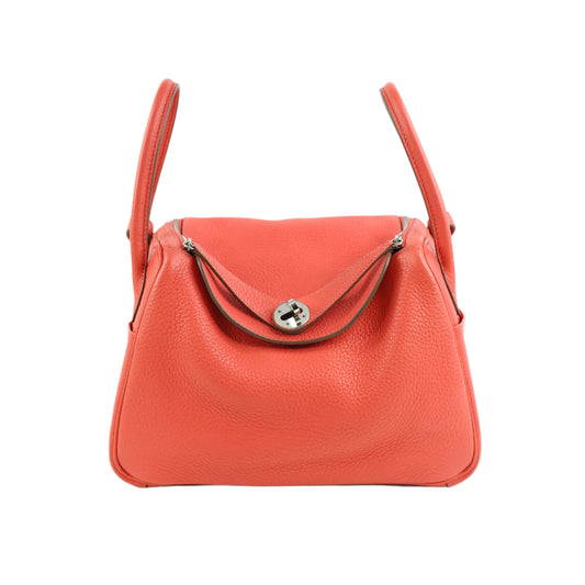 Hermes Lindy 26 Rose Jaipur Clemence PHW