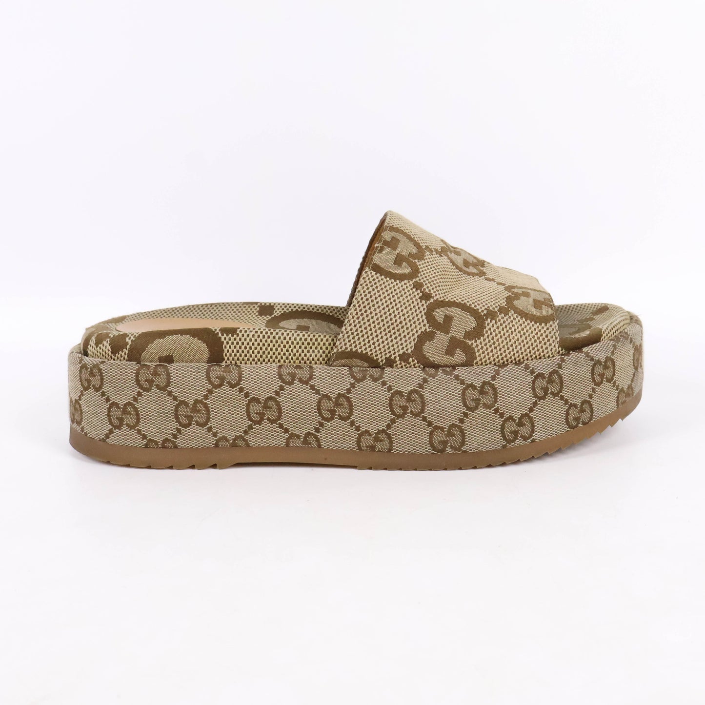 Gucci Sandals Wedge GG Canvas