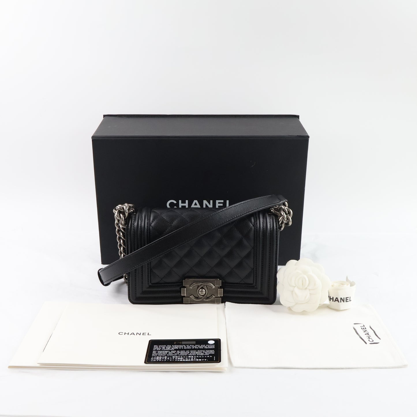 Chanel Boy 8" Black BHW Caviar