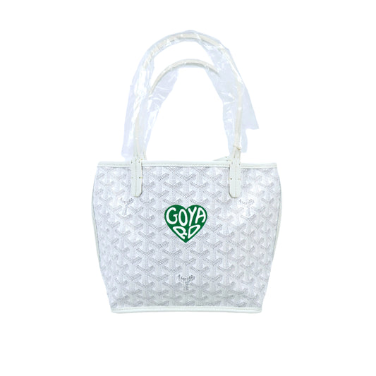 Goyard Anjou Mini White Green Heart