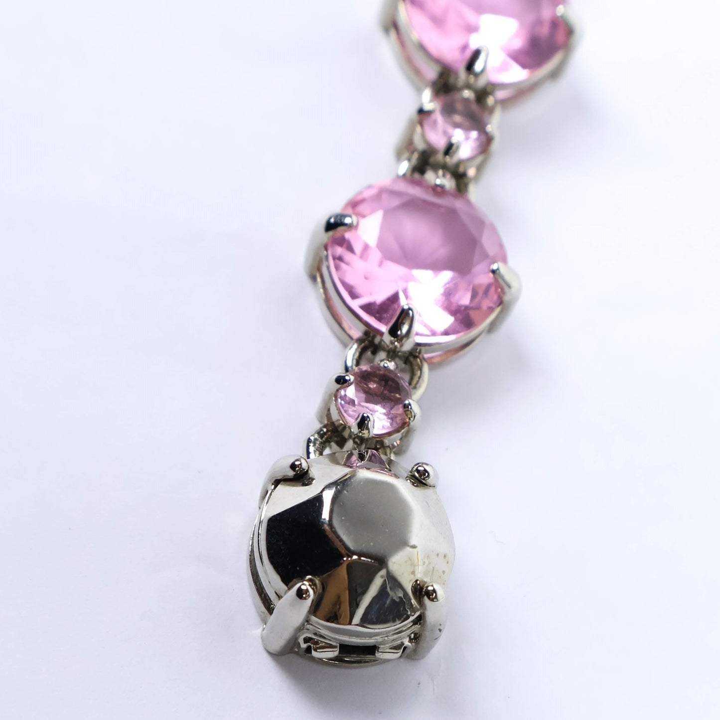 Prada Necklace Crystal Pink Rose Leather