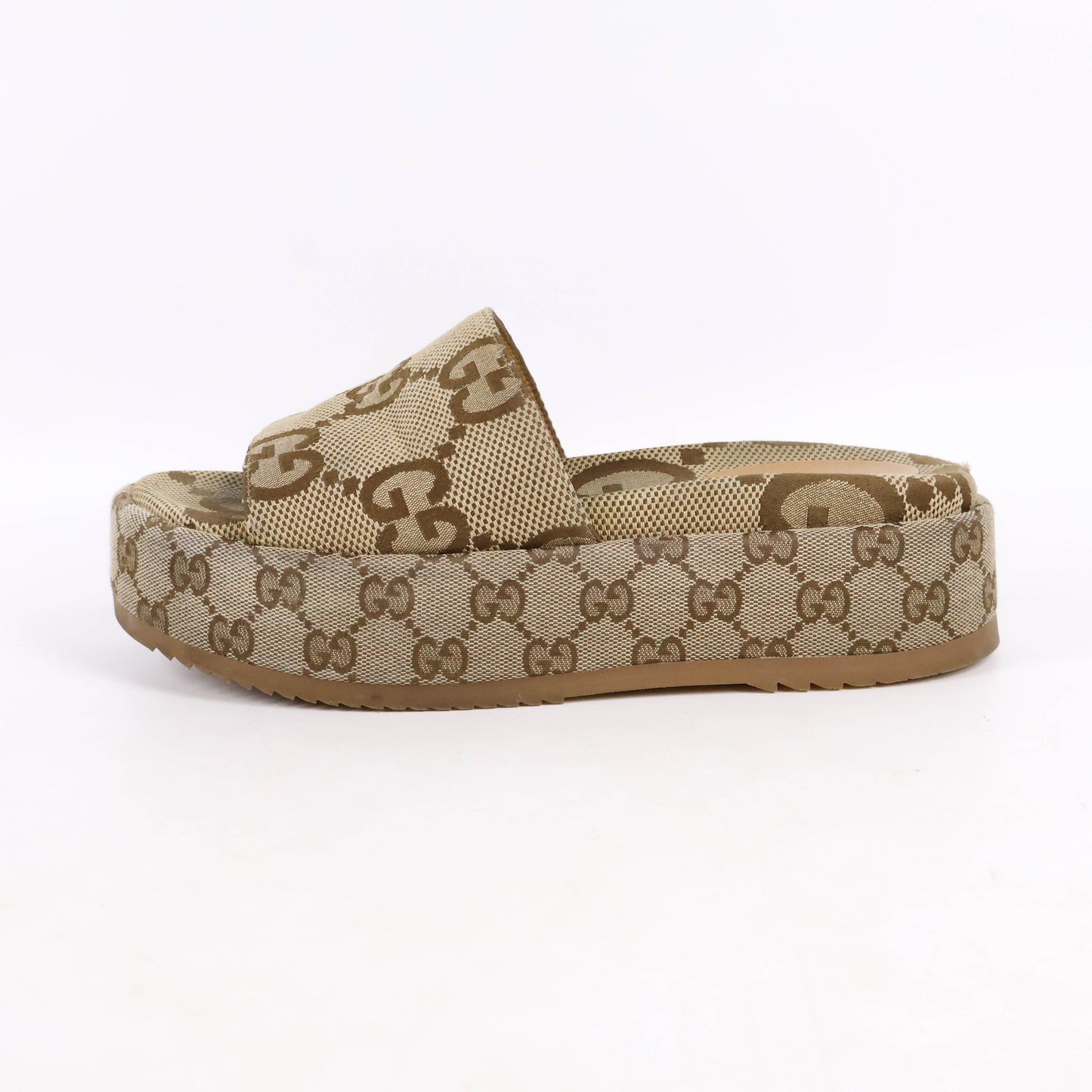 Gucci Sandals Wedge GG Canvas