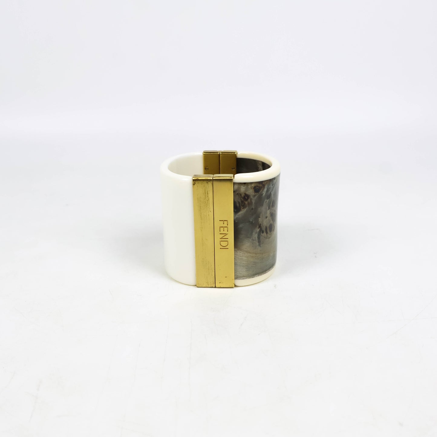 Fendi Cuff Bracelet Plex Wool Metal