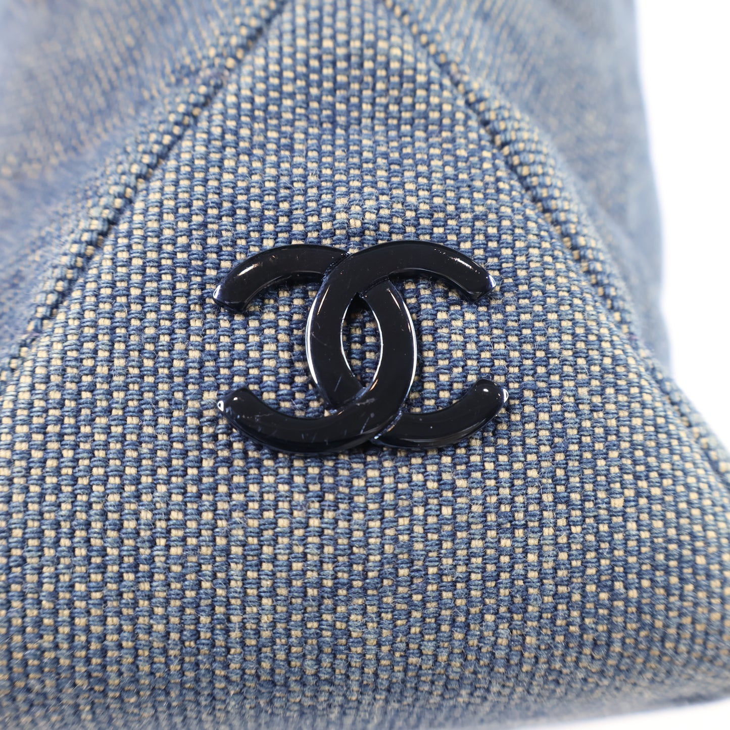 Chanel Tote Denim Blue Chocolate Bar