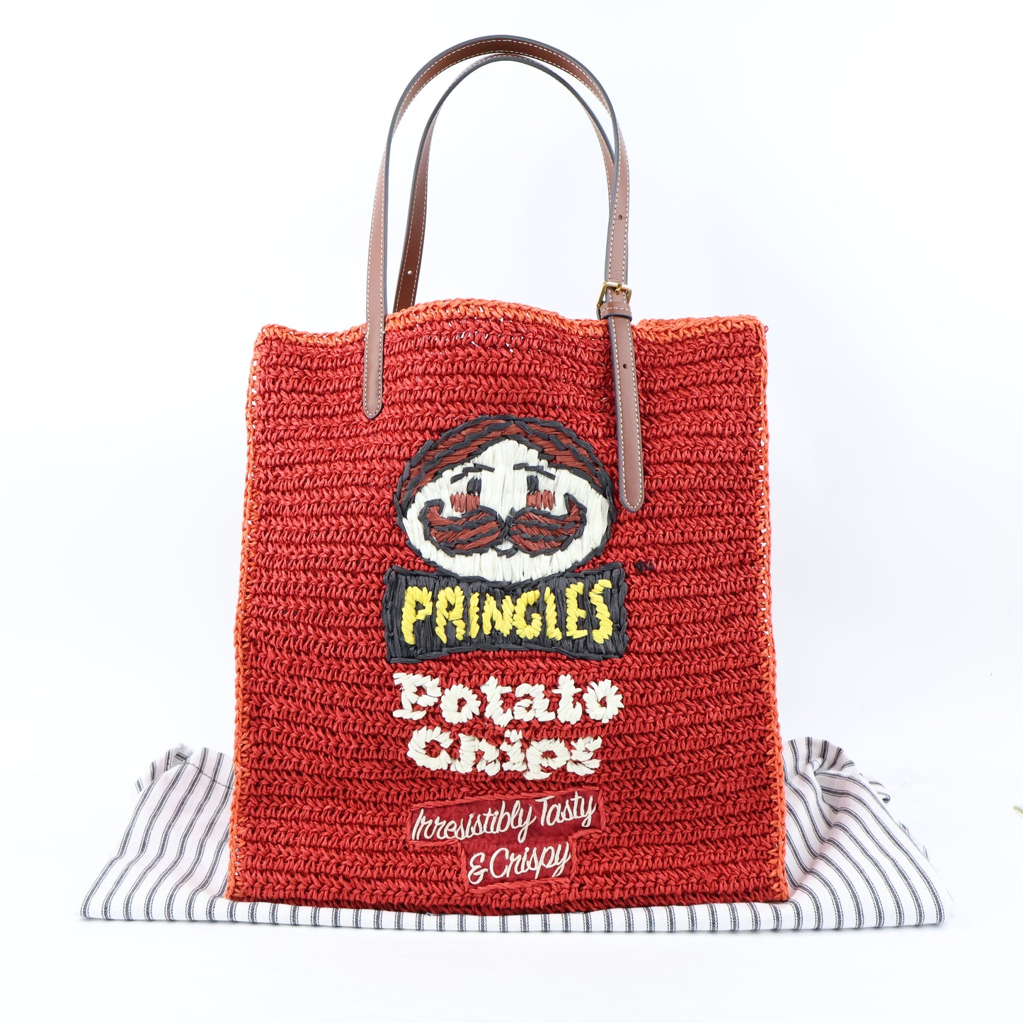 Anya Pringles Raffia Tote Bag