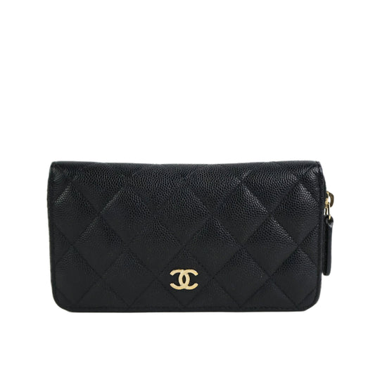 Chanel Zippy Wallet Black Caviar