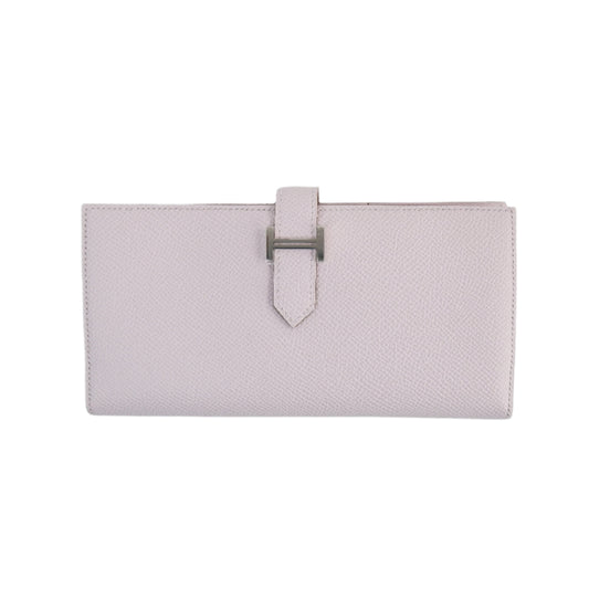 Hermes Bearn Wallet Mauve Pale PHW Epsom