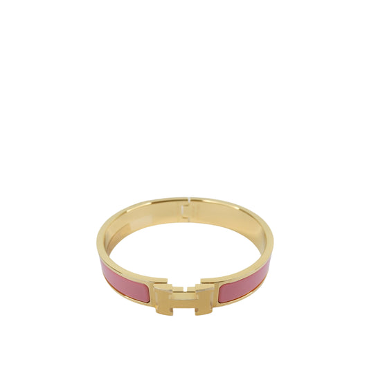 Hermes Clic H Bracelet Papaye Pink GHW