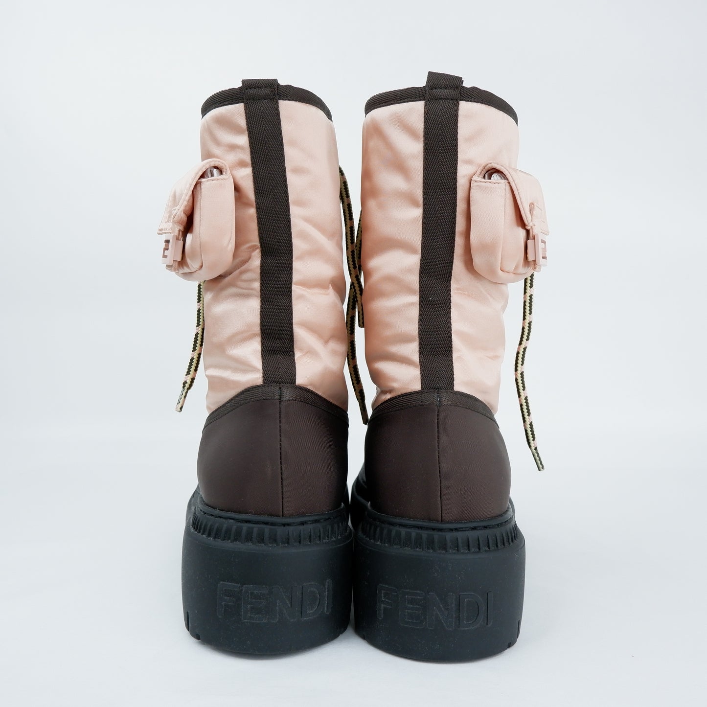 Fendi Boots Baby Pink Brown 38