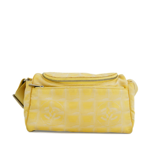 Chanel Vintage Shoulder Bag Yellow Canvas