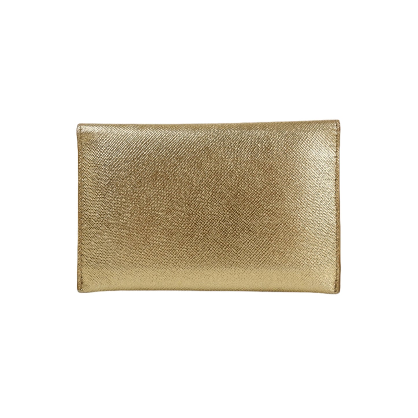 Prada Card Holder Saffiano Gold