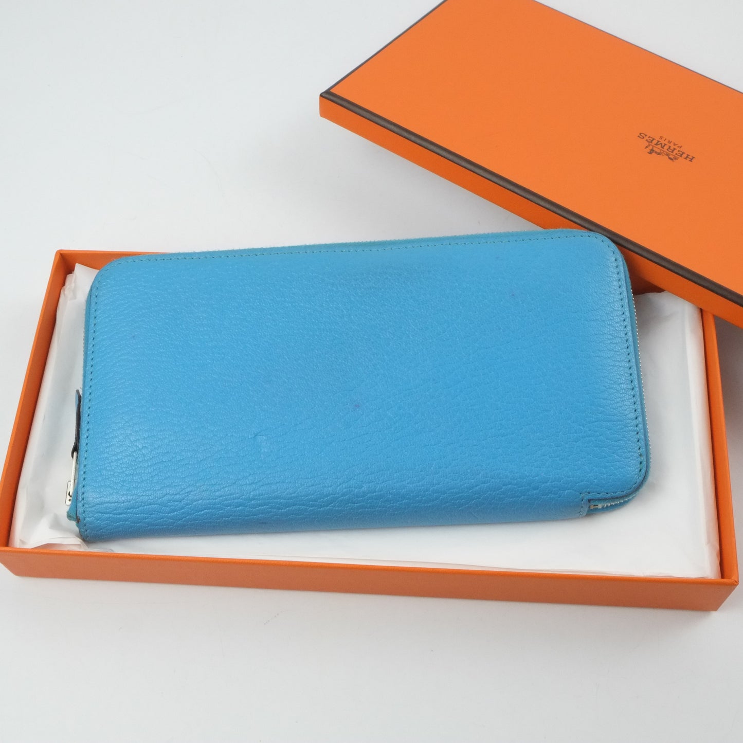 Hermes Azap Long Wallet Blue