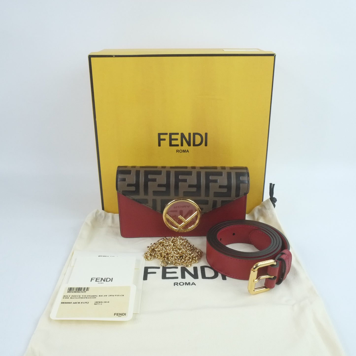 Fendi Belt Bag Pouch FF Red