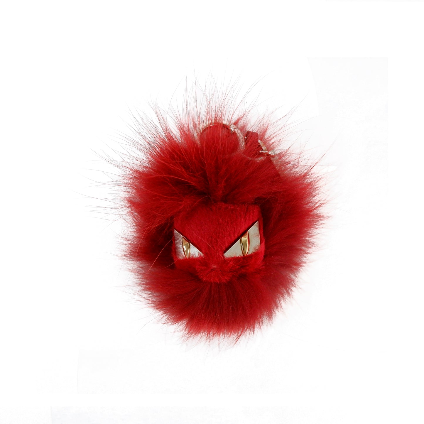 Fendi Monster Fur Red Charm Keyring