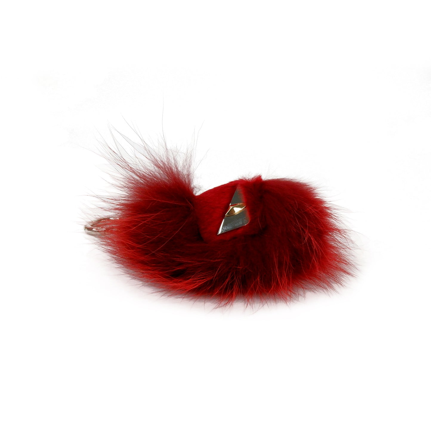 Fendi Monster Fur Red Charm Keyring