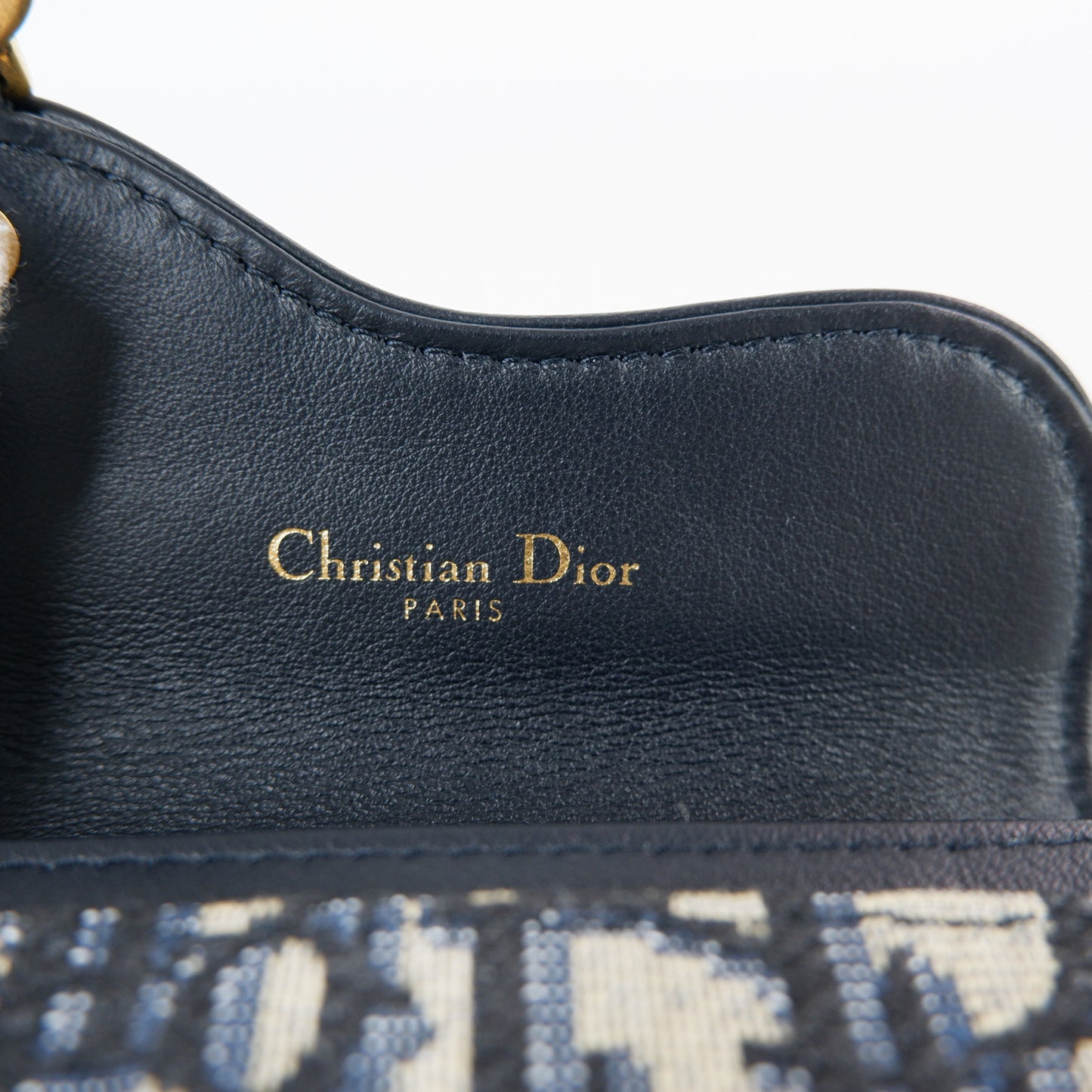 Christian Dior Saddle Card Holder Oblique Navy