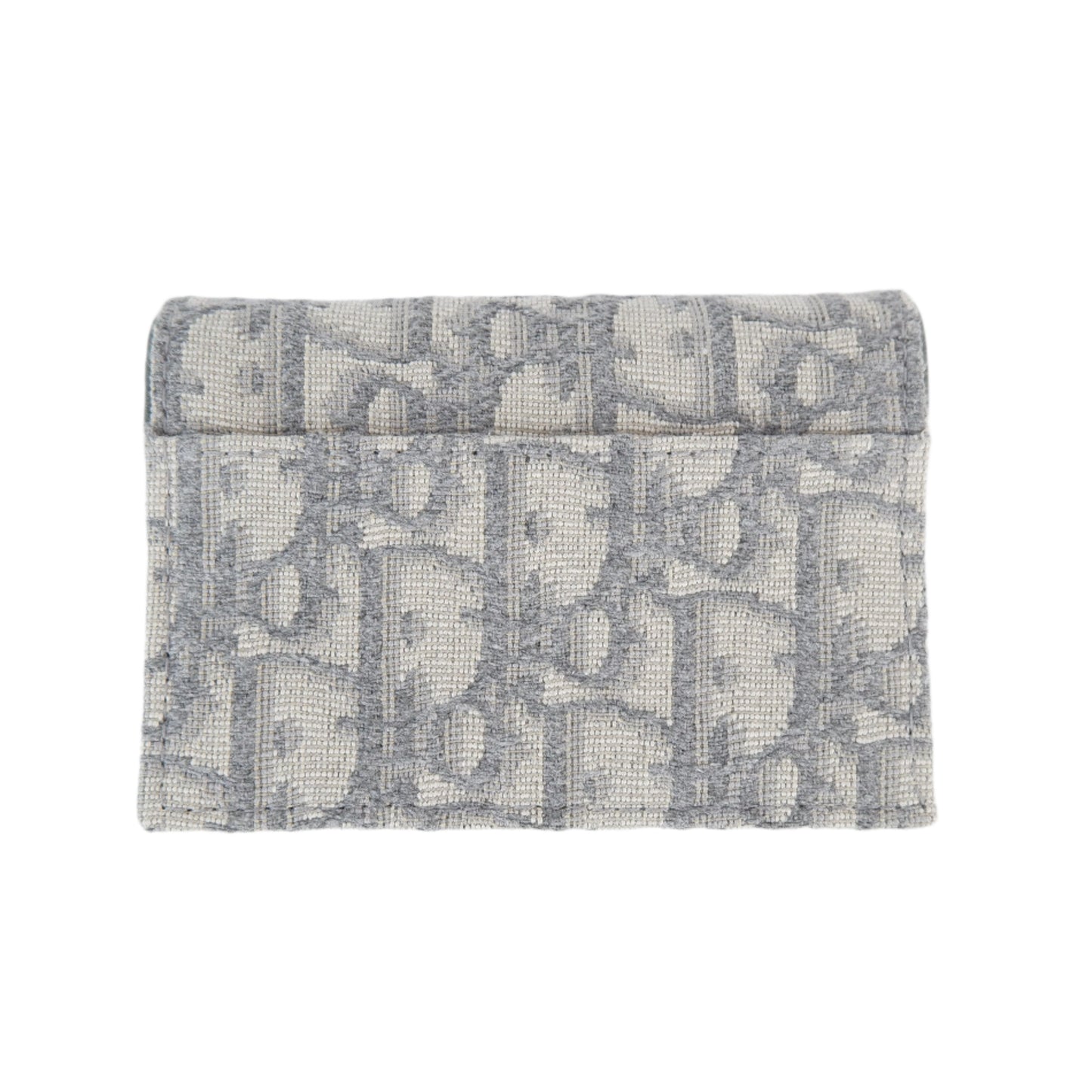 Christian Dior Saddle Card Holder Oblique Grey