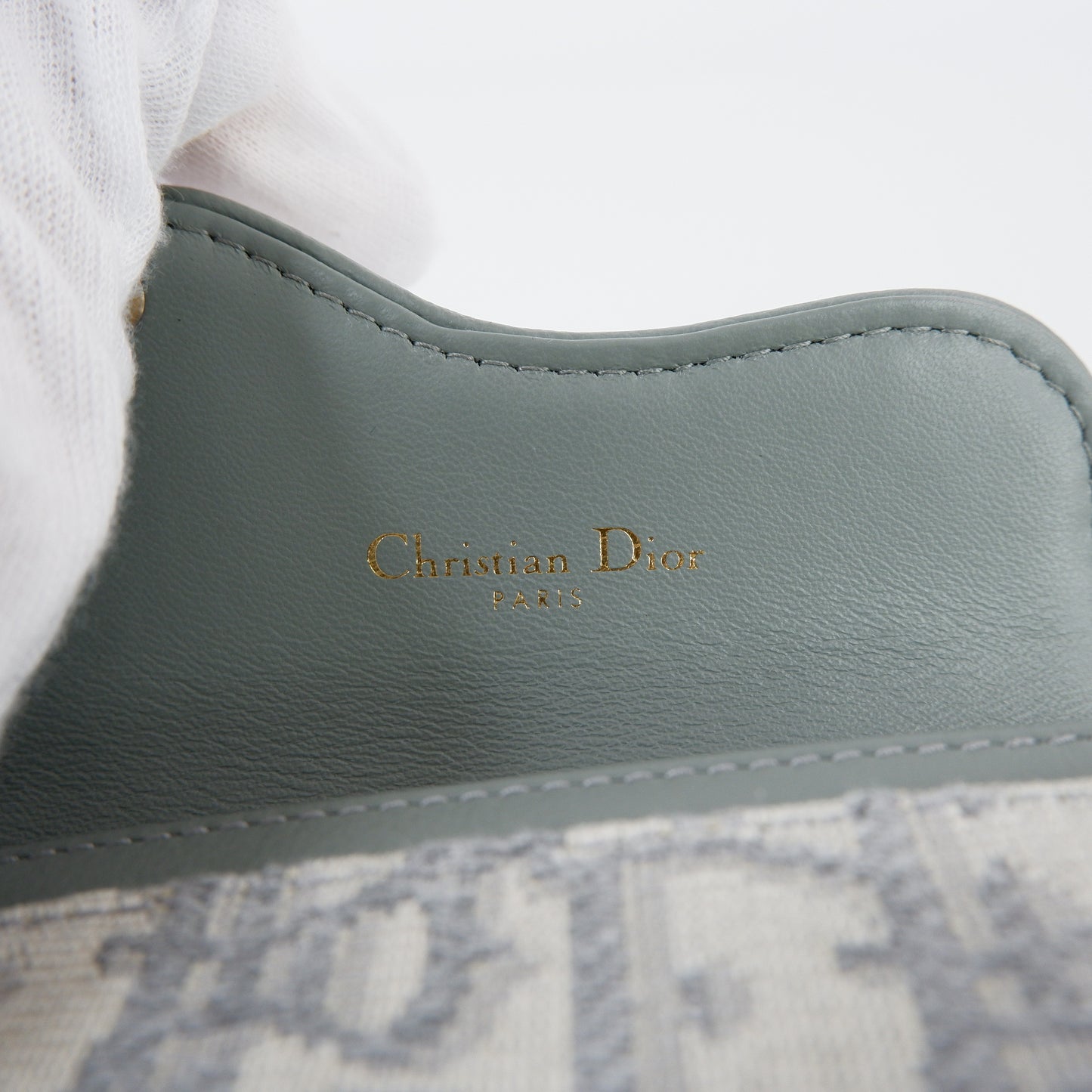 Christian Dior Saddle Card Holder Oblique Grey