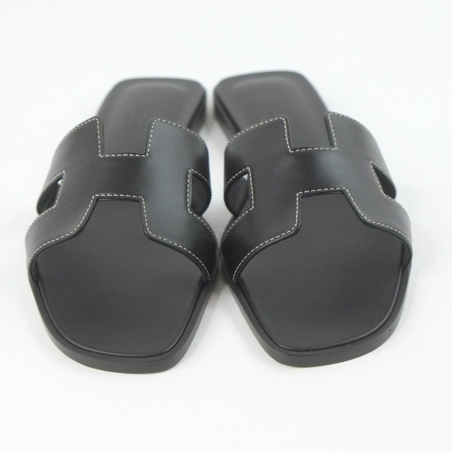 Hermes Oran Sandals Black 37