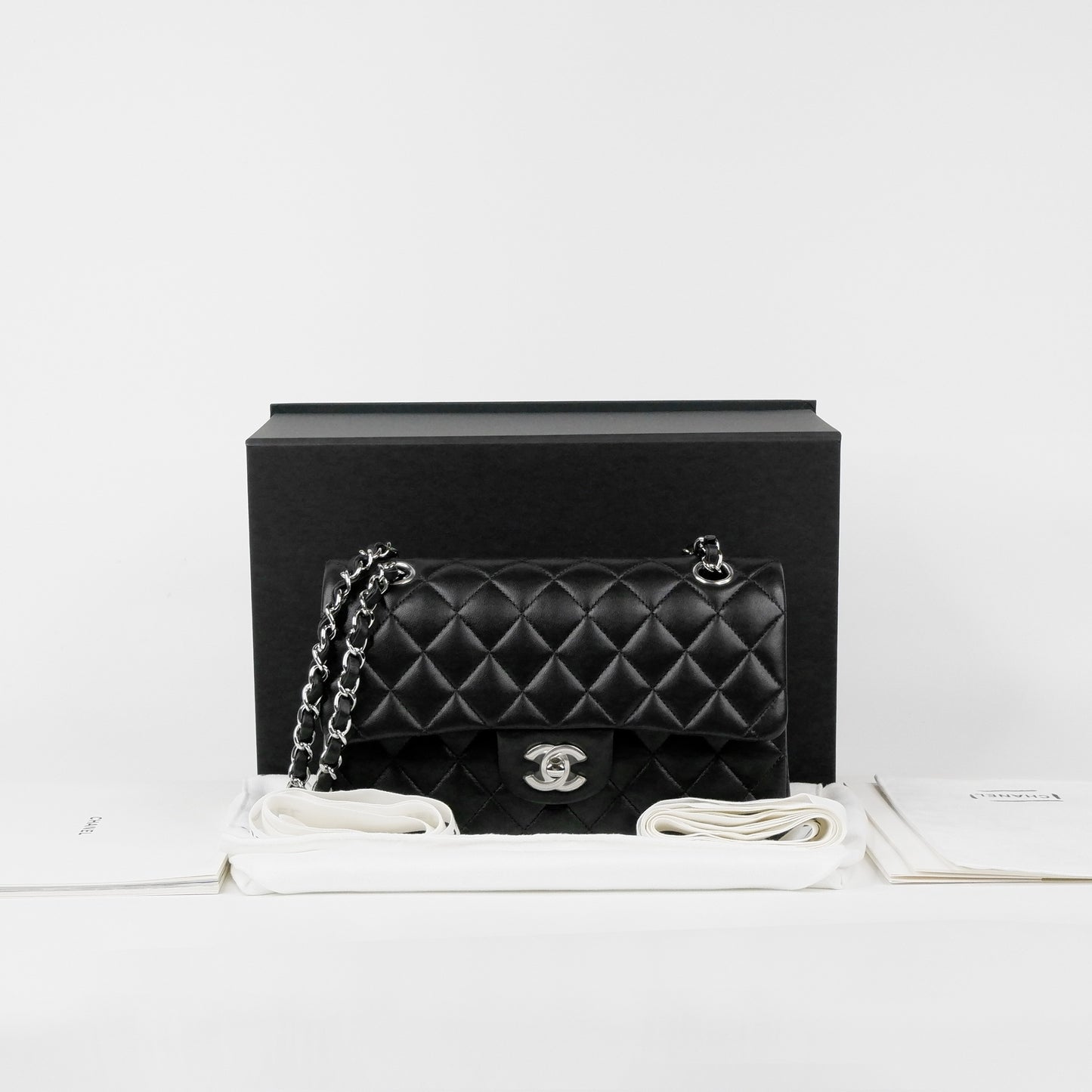 Chanel Classic 9" Black SHW Lambskin