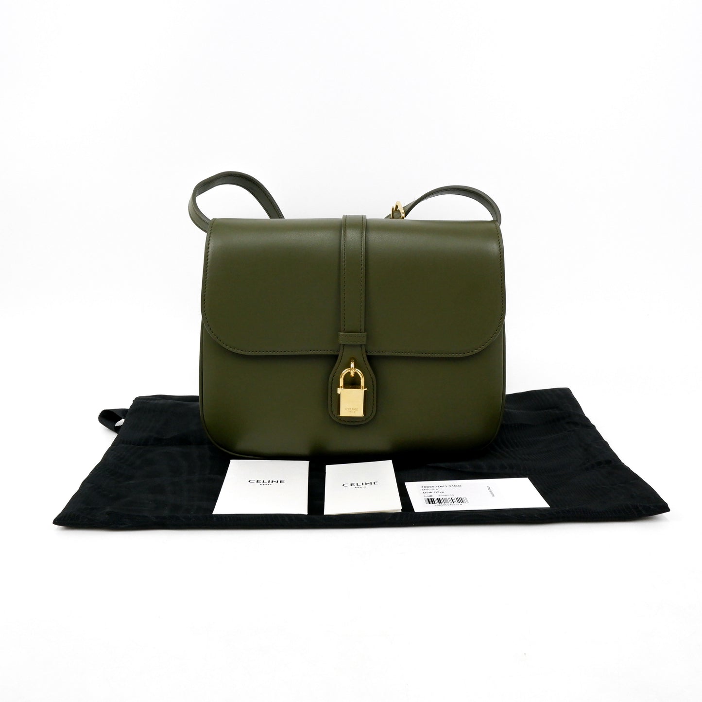 Celine Tabou Medium Shoulder Bag Dark Green