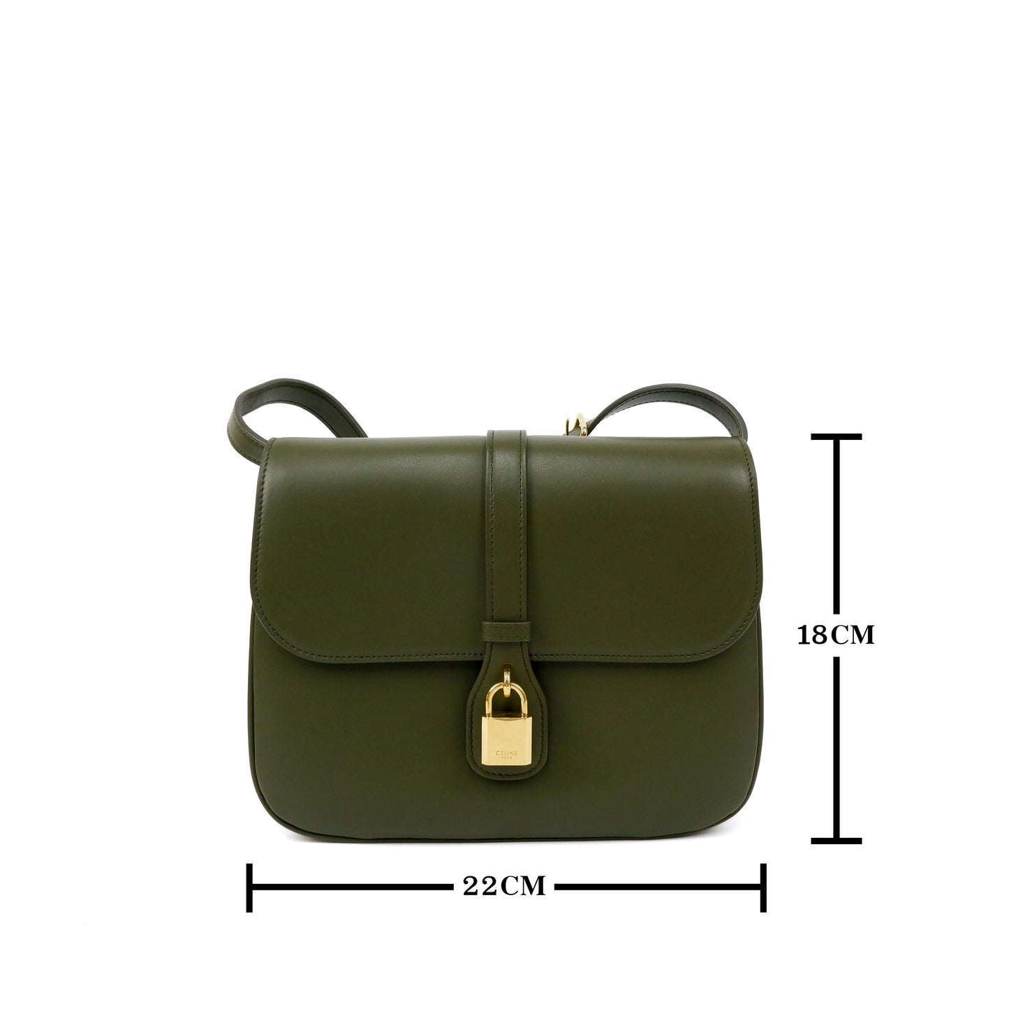 Celine Tabou Medium Shoulder Bag Dark Green