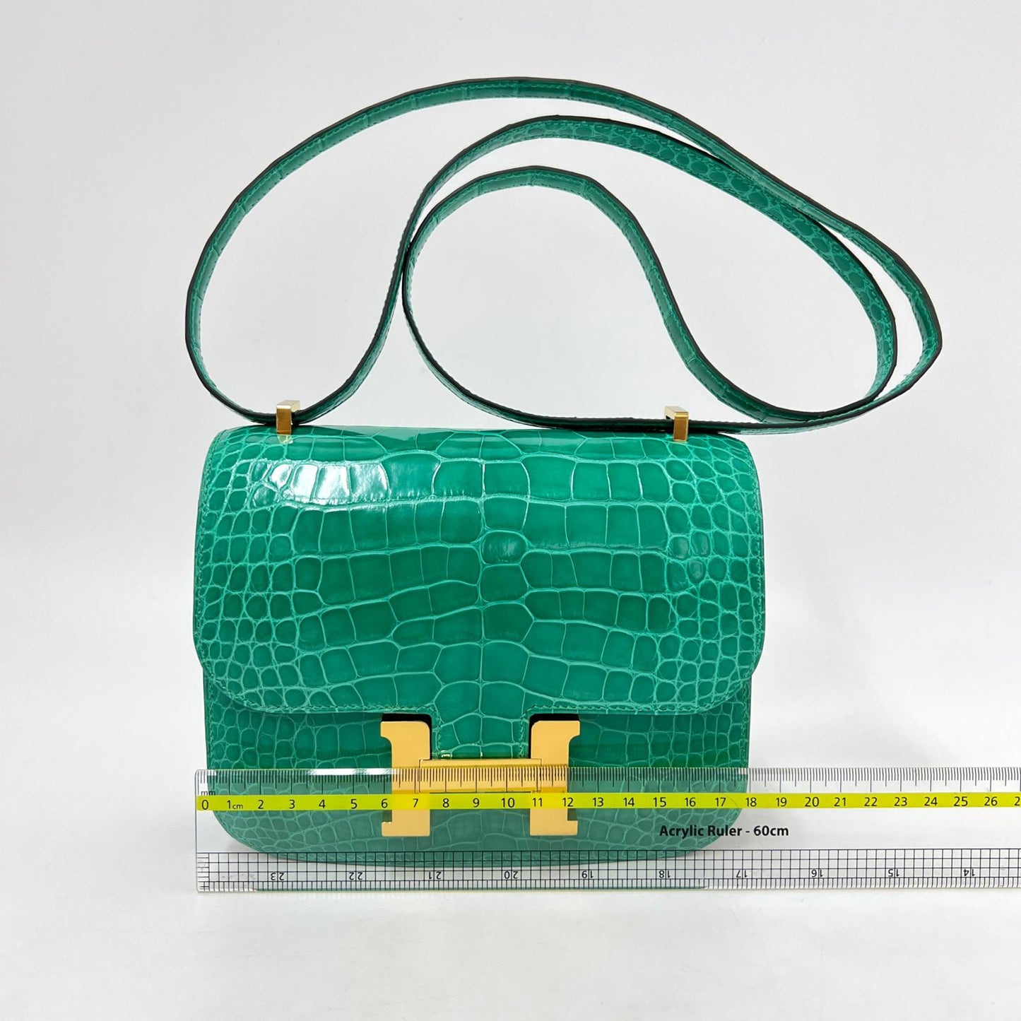 Hermes Shiny Alligator Constance 18 Vert Jade